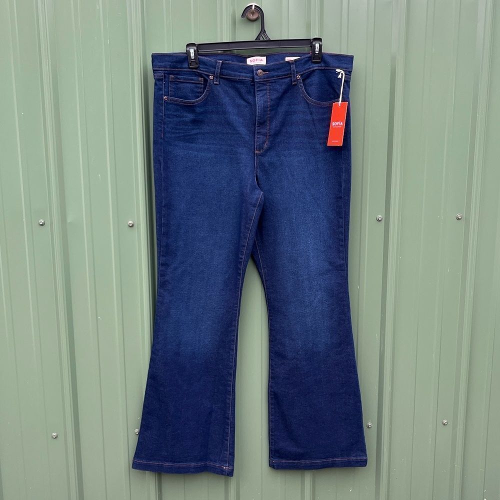Sofia Vergara Melisa Flare High Rise Denim Jeans Pants Size 20